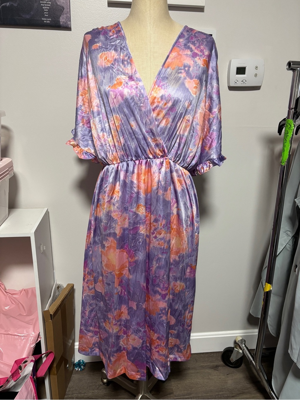 Vintage silky wrap dress/robe
